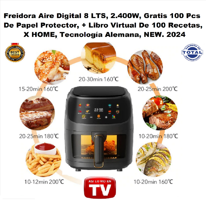 Freidora Aire 8lts Digital Recet Virt